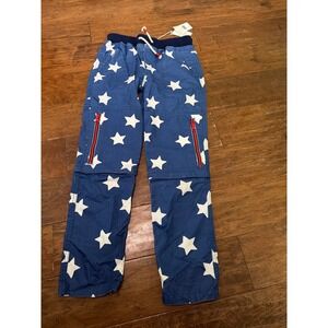 Mini Boden Kids Venice Blue Stars Zip-Off Convertible Pants Shorts 10Y B1475 NWT